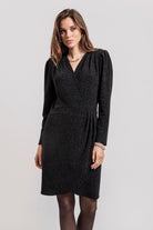 Robe cache coeur noir et lurex | Elora