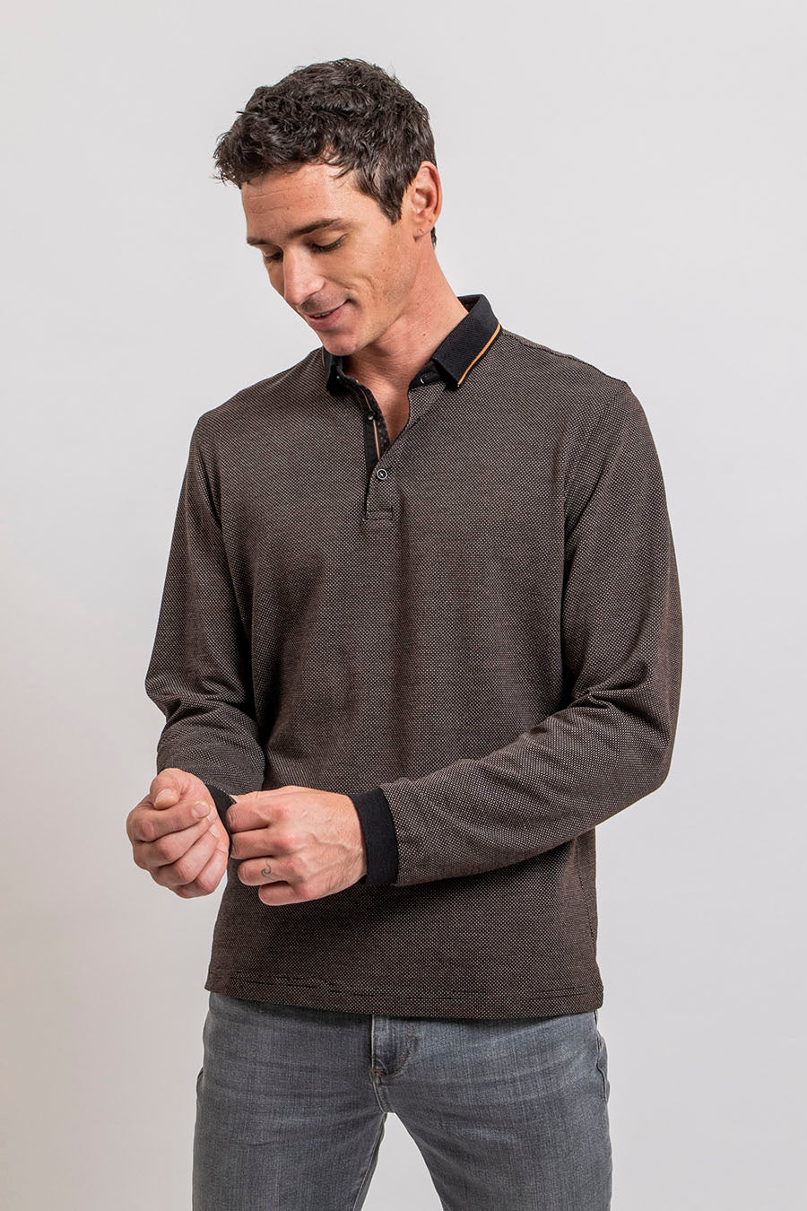 Polo imprimé choco et noir | Elora