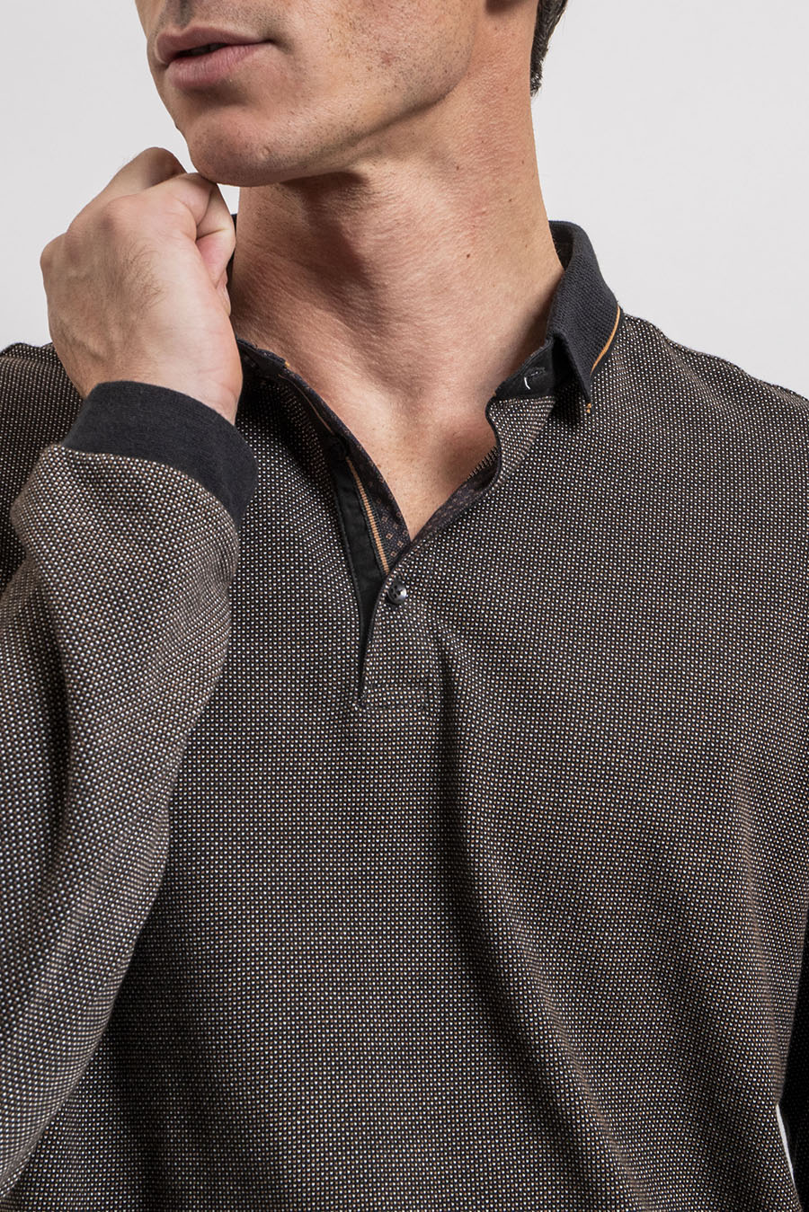 Polo imprimé choco et noir | Elora