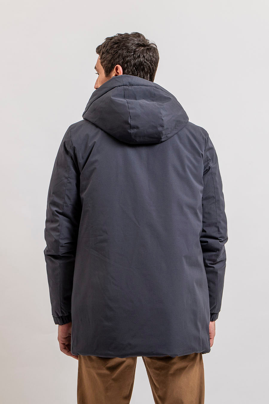 Parka mi longue réversible coloris navy | Elora