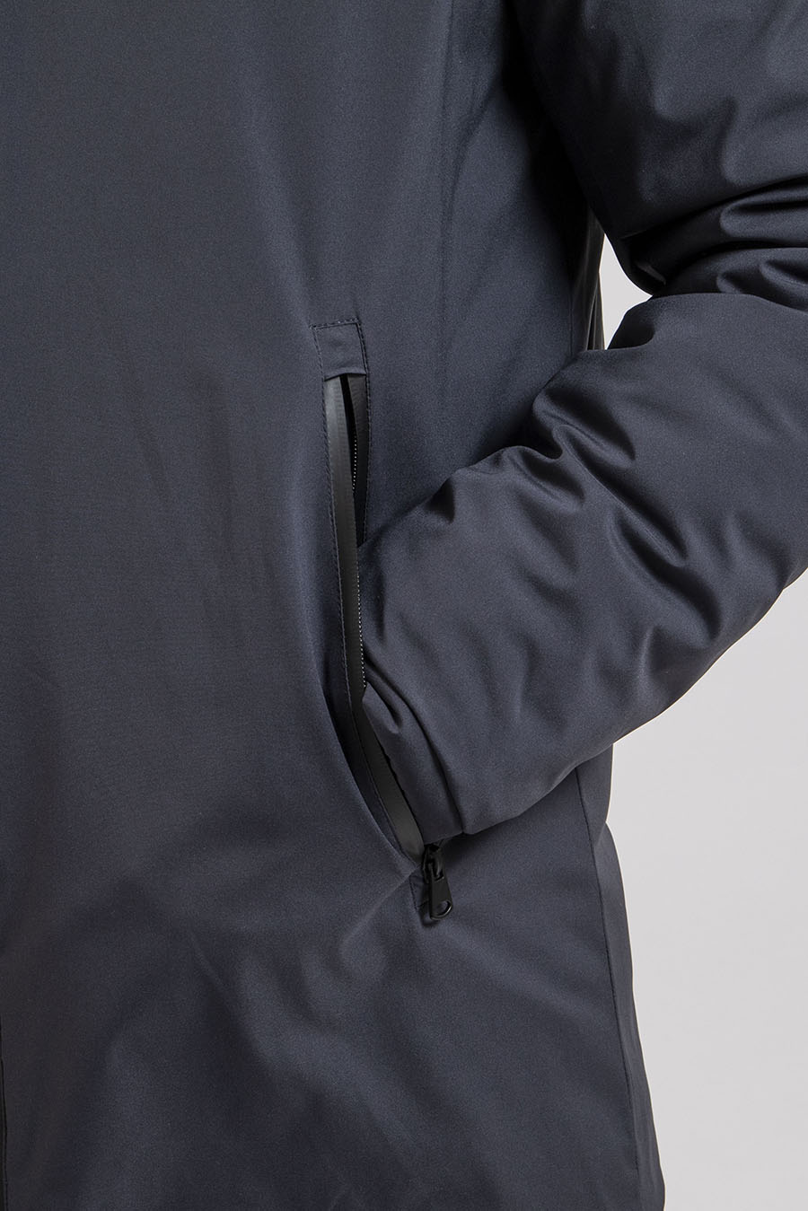 Parka mi longue réversible coloris navy | Elora