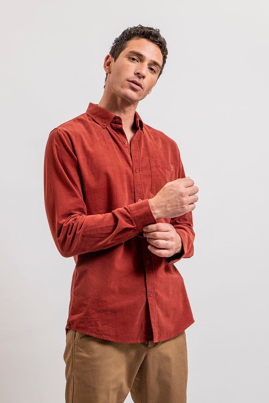 Chemise en velours rouille | Elora