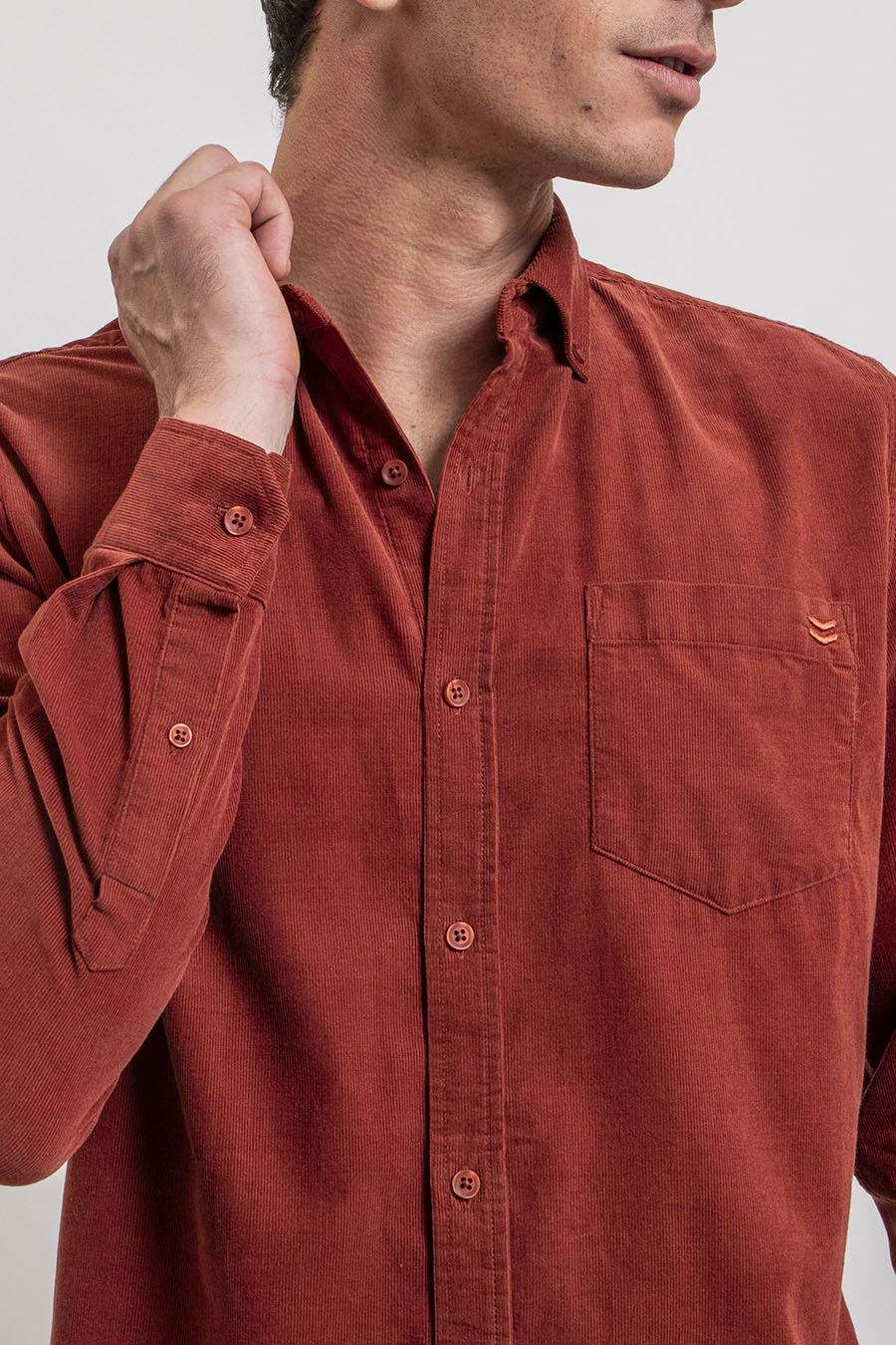 Chemise en velours rouille | Elora