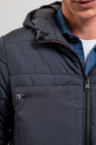 Parka mi longue réversible coloris navy | Elora