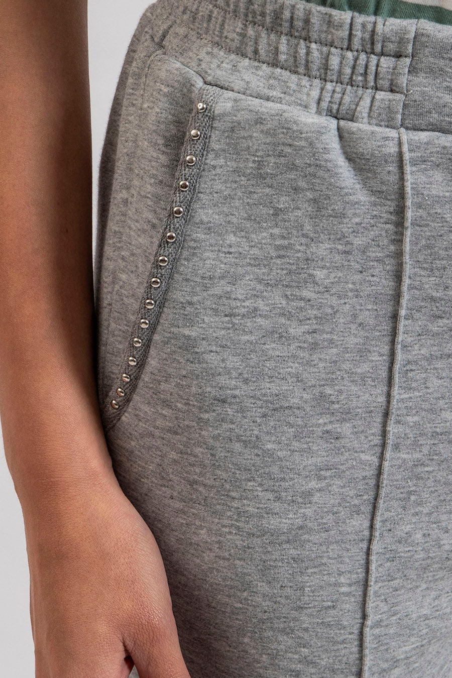 Pantalon en molleton gris clair chiné | Elora