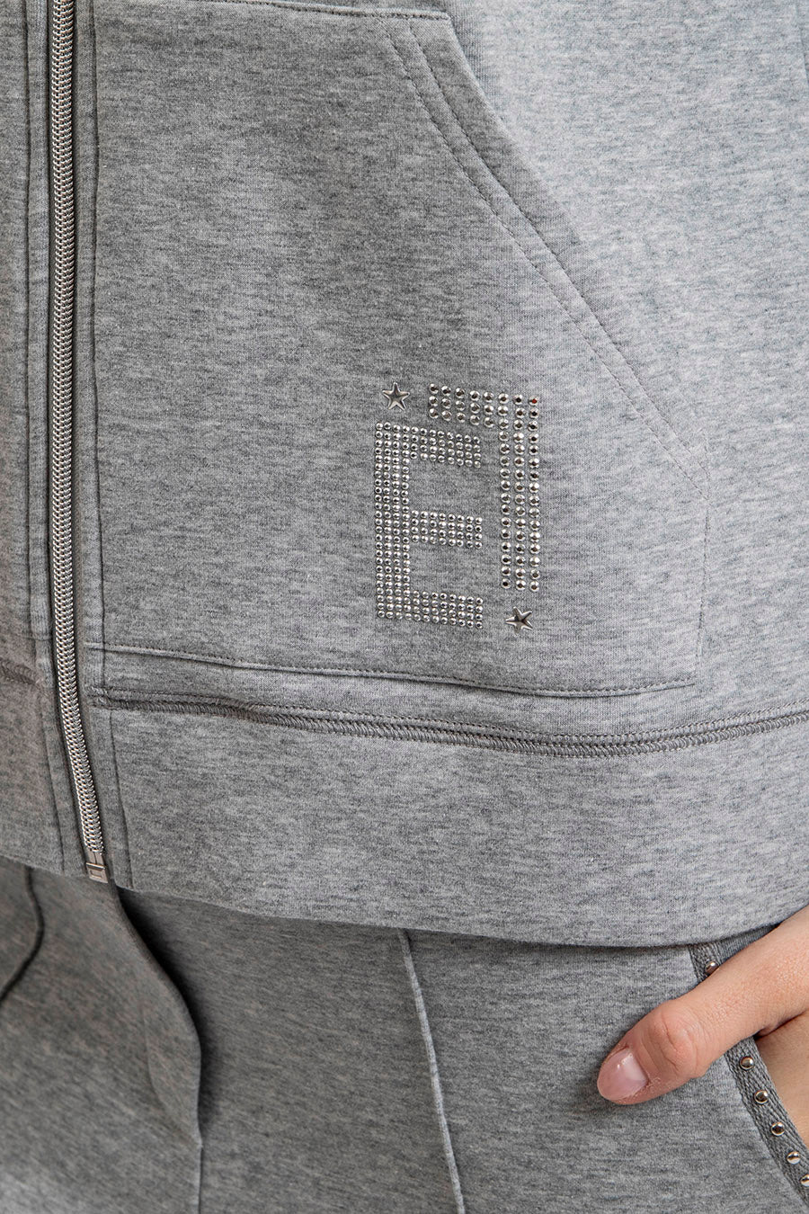 Gilet molleton gris clair chiné | Elora