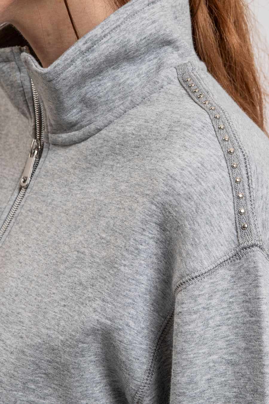 Gilet molleton gris clair chiné | Elora