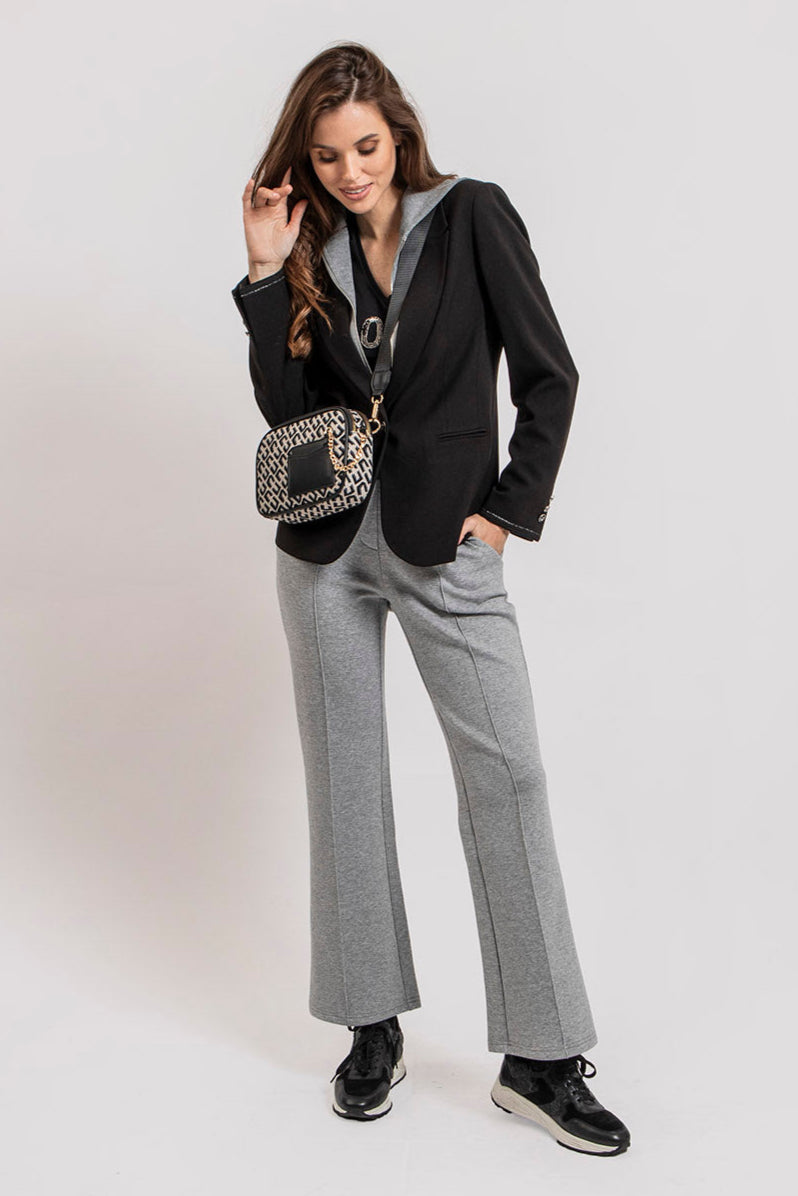 Pantalon en molleton gris clair chiné | Elora