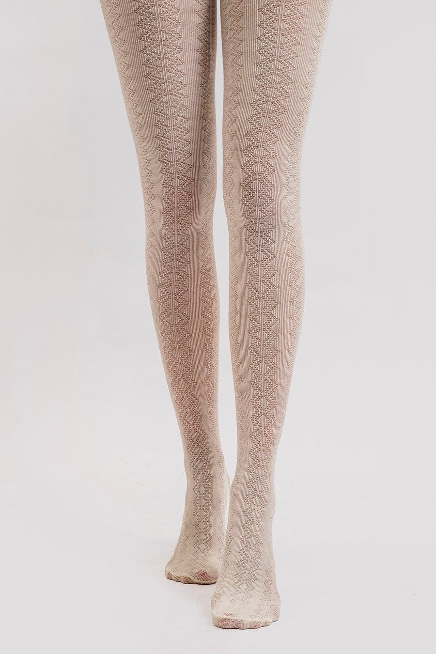 Collants épais ajouré écru | Elora