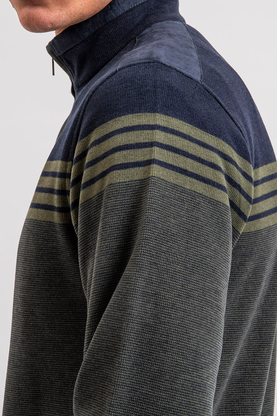 Pull rayé navy et kaki | Elora