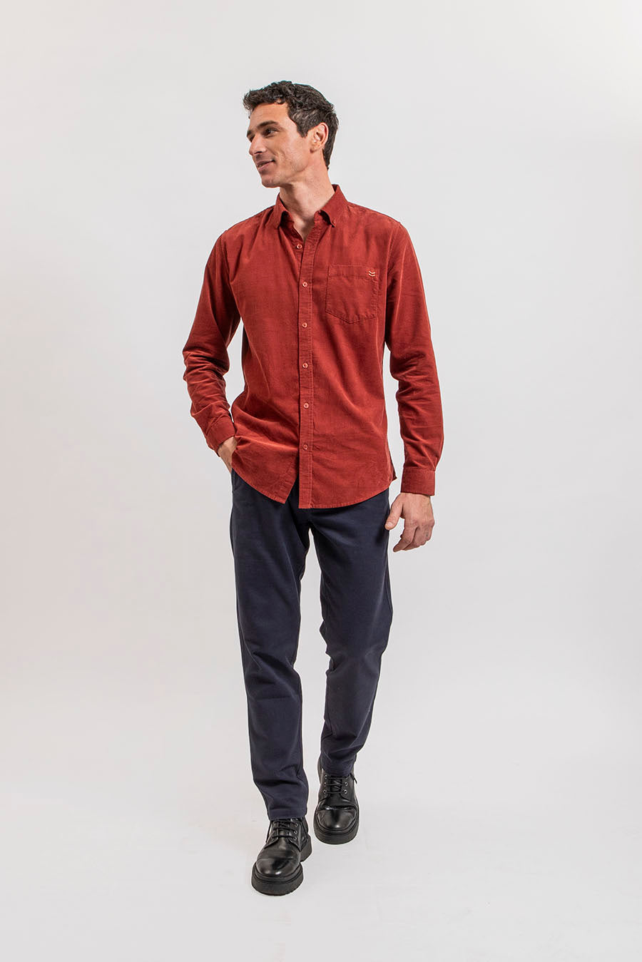 Chemise en velours rouille | Elora