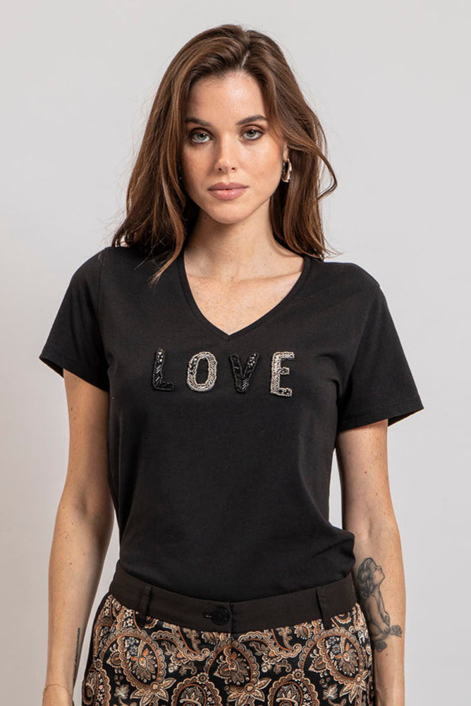 Tshirt noir LOVE | Elora