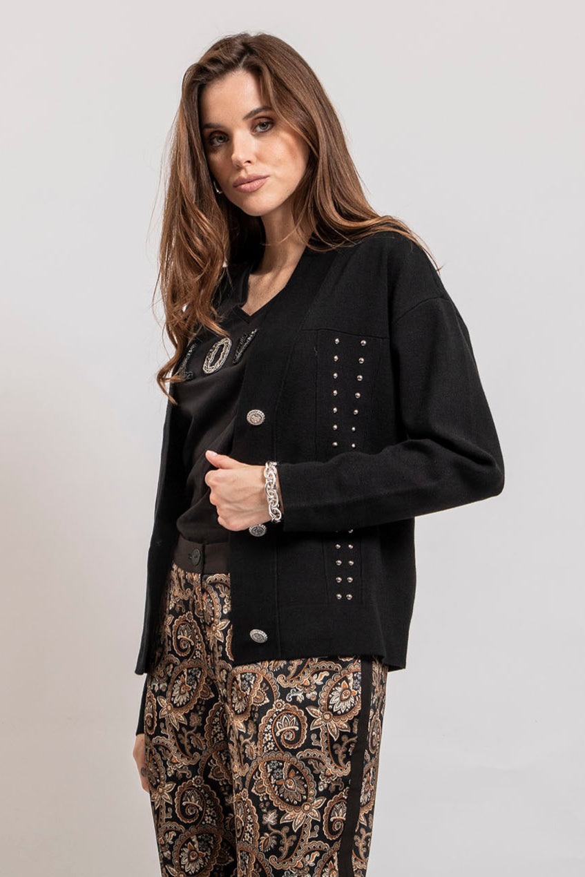 Cardigan coloris noir | Elora