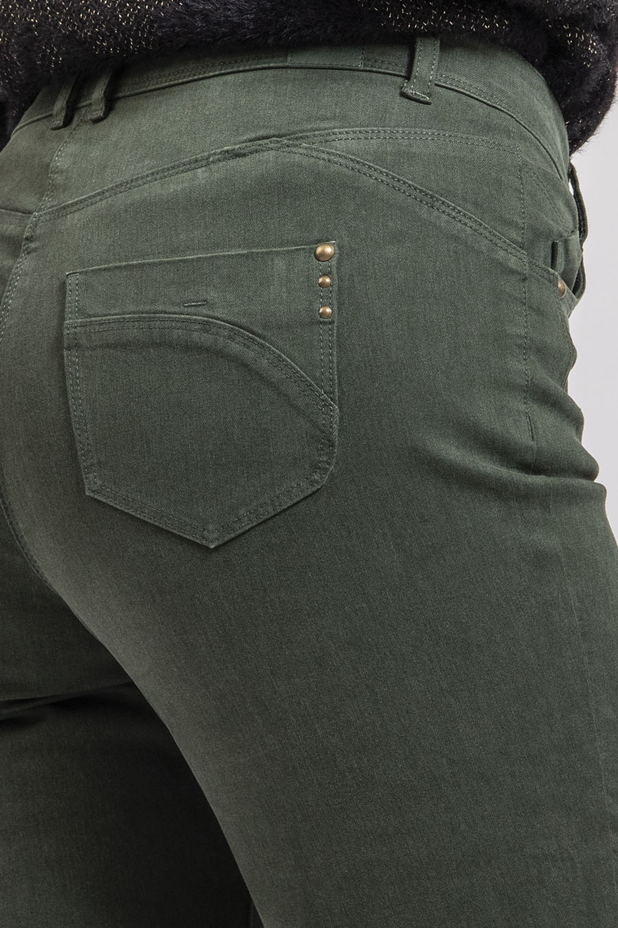 Pantalon slim coloris cypres | Elora