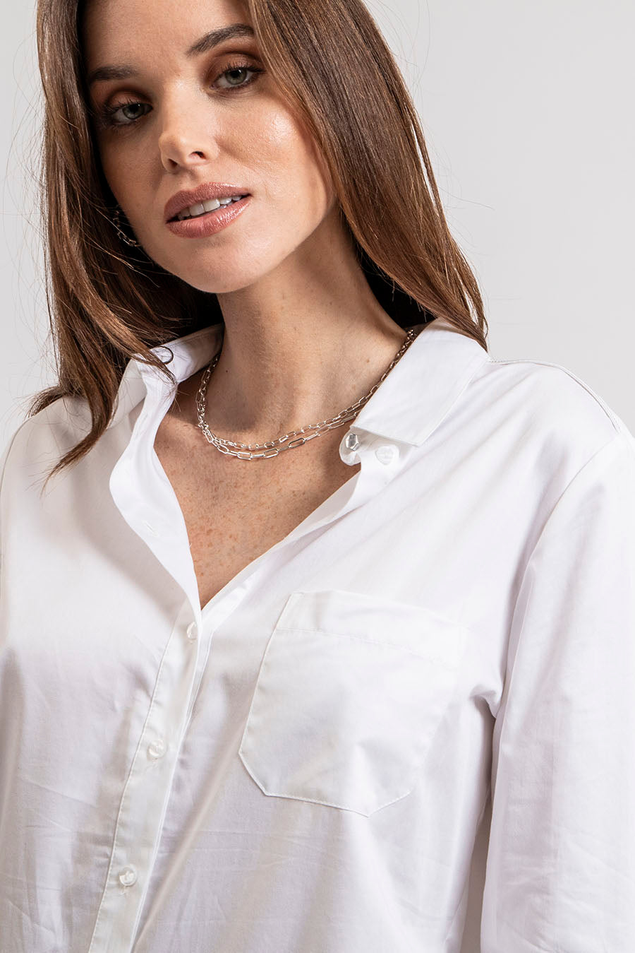 Chemise coupe droite blanche | Elora