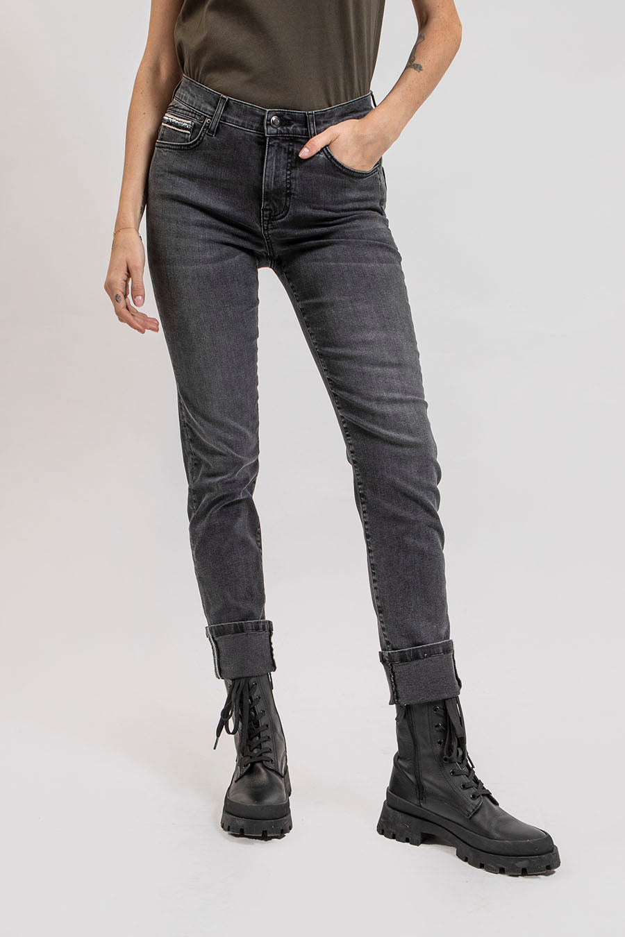 Jean droit gris | Elora