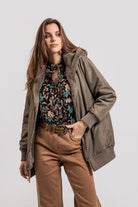 Blouse imprimé floral vert et orchidee | Elora