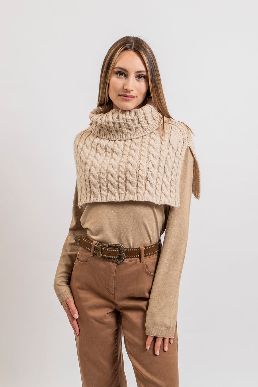 Pull façon lingerie beige | Elora