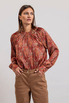 Pantalon large coloris tabac | Elora