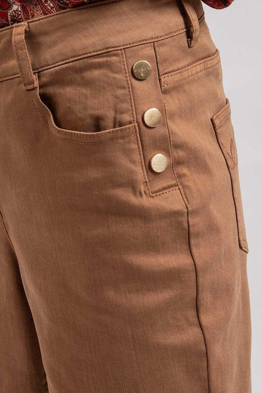 Pantalon large coloris tabac | Elora