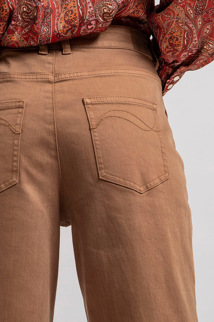 Pantalon large coloris tabac | Elora