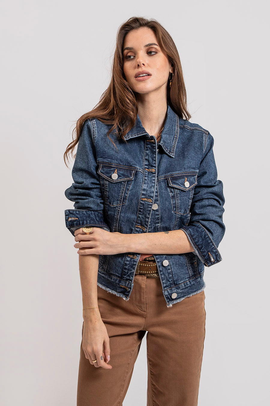 Vest en jean denim bleu | Elora