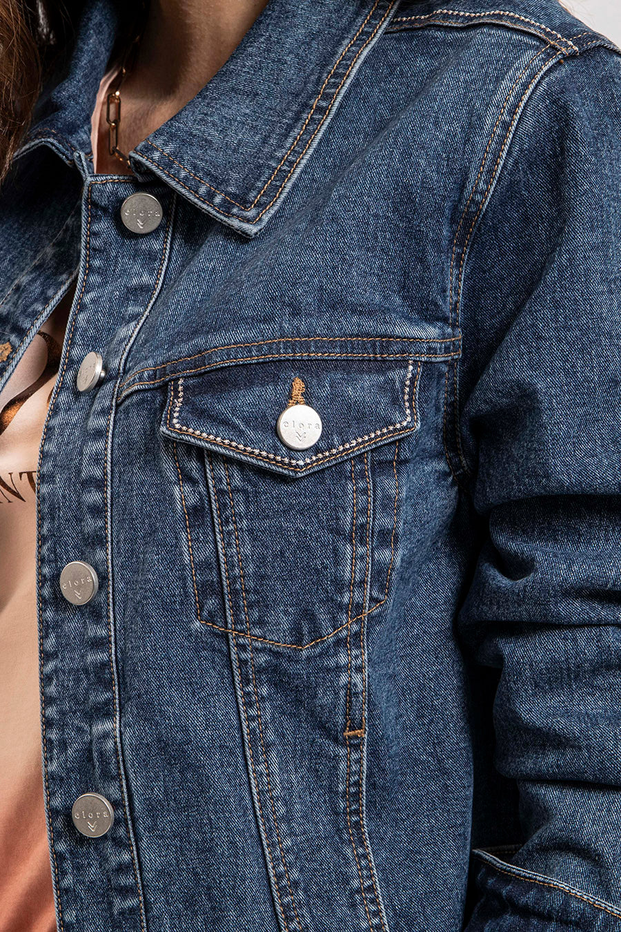 Vest en jean denim bleu | Elora