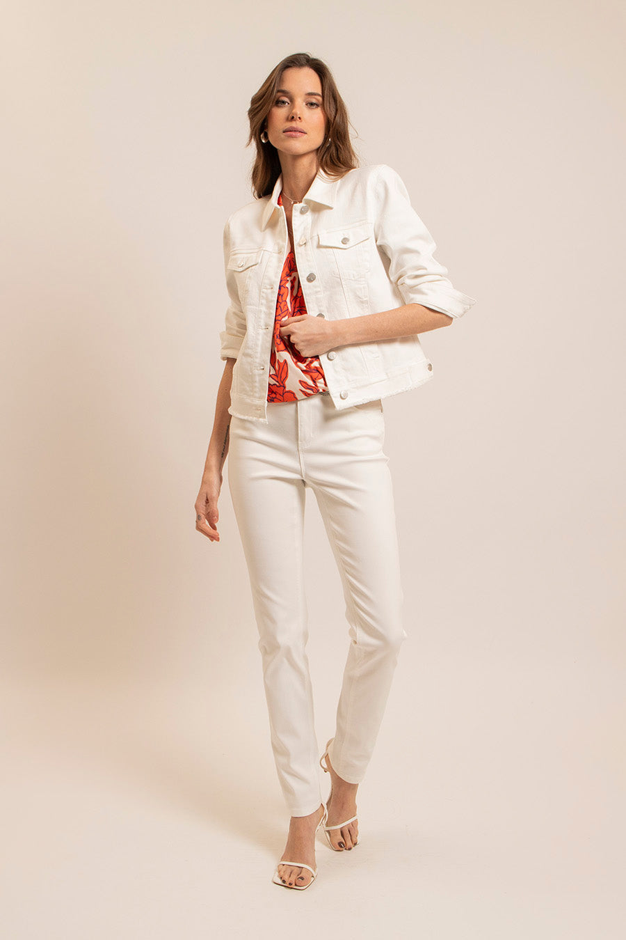 Veste en jean blanche | Elora