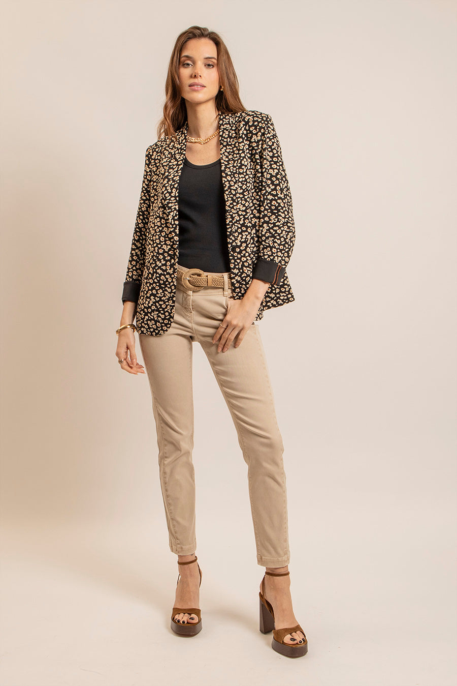 Pantalon slim beige | Elora