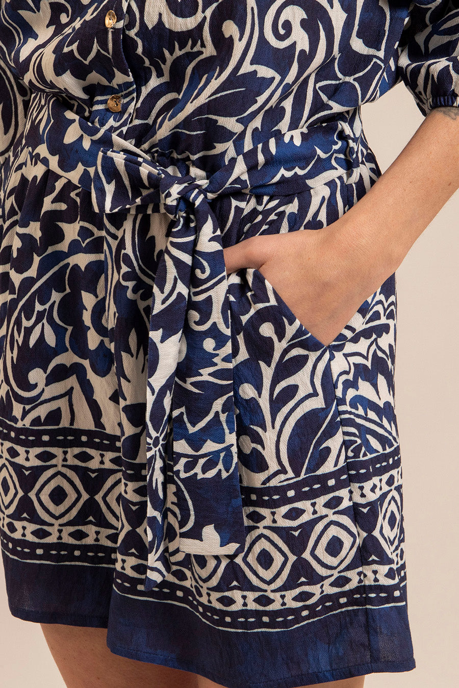 Combishort blanc et bleu | Elora