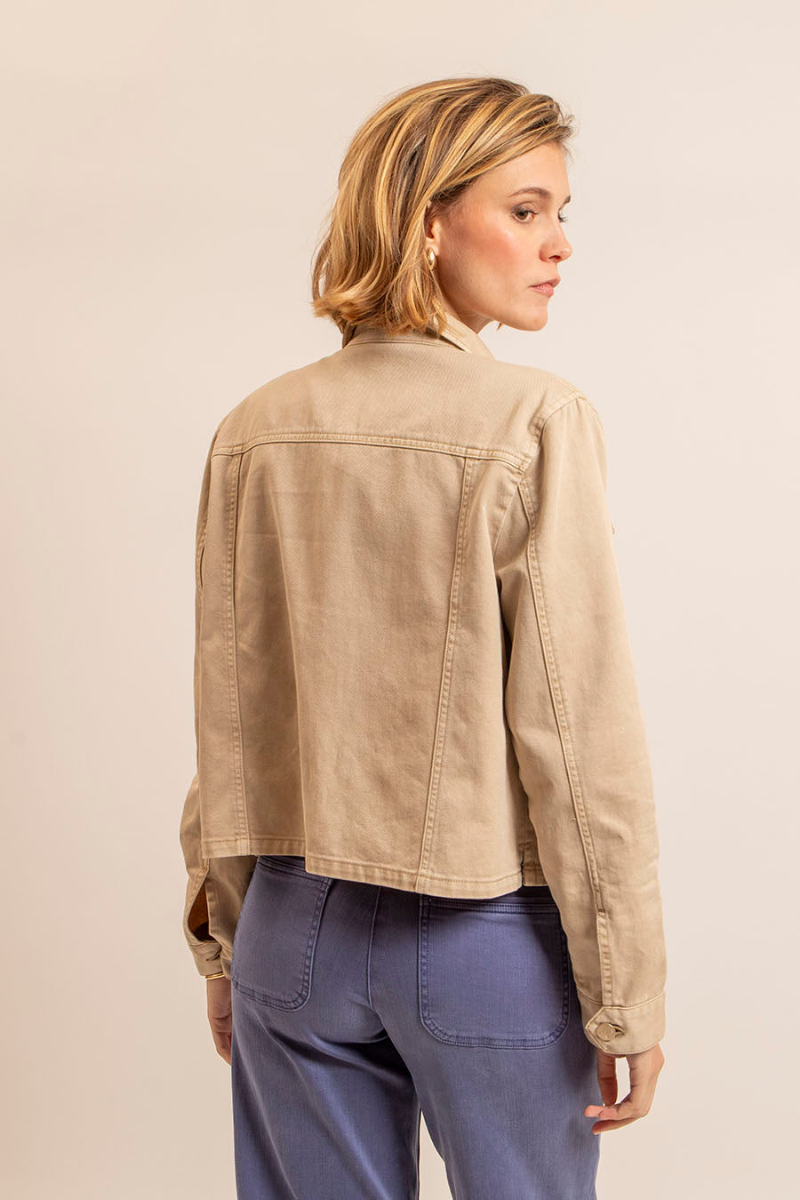 Veste en jean beige | Elora