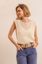 Pull façon dentelle écru | Elora
