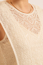Pull façon dentelle écru | Elora