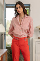 Chemise rayée orange | Elora