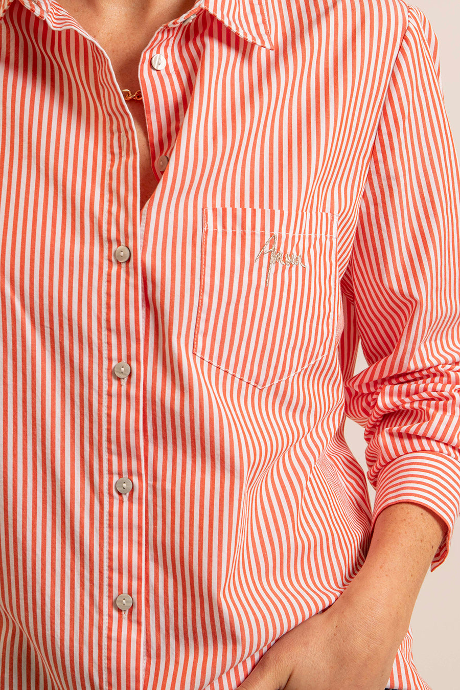 Chemise rayée orange | Elora