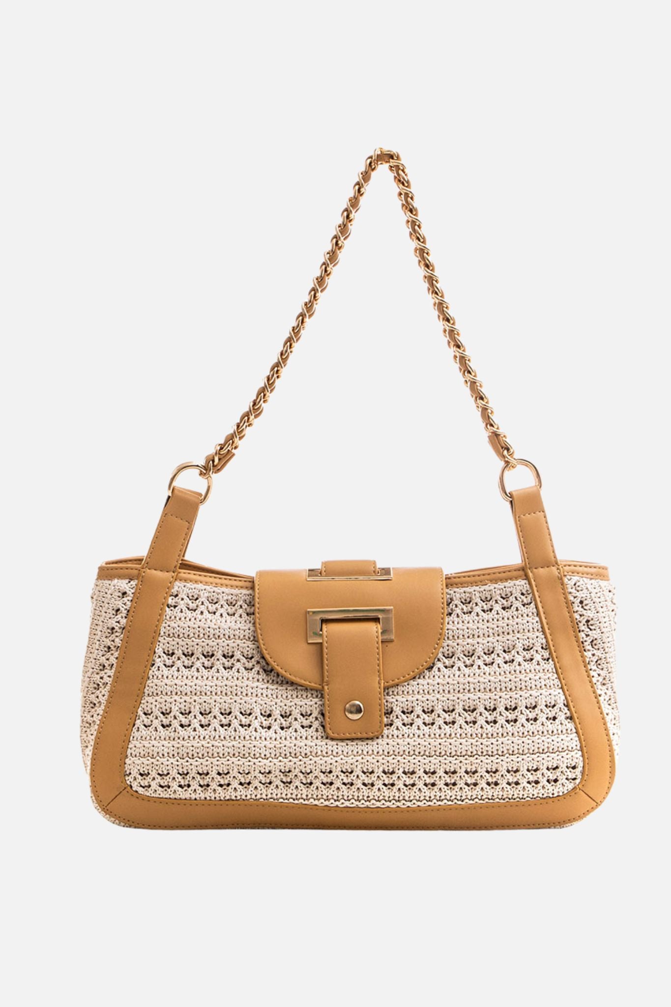 Sac pochette façon crochet beige | Elora