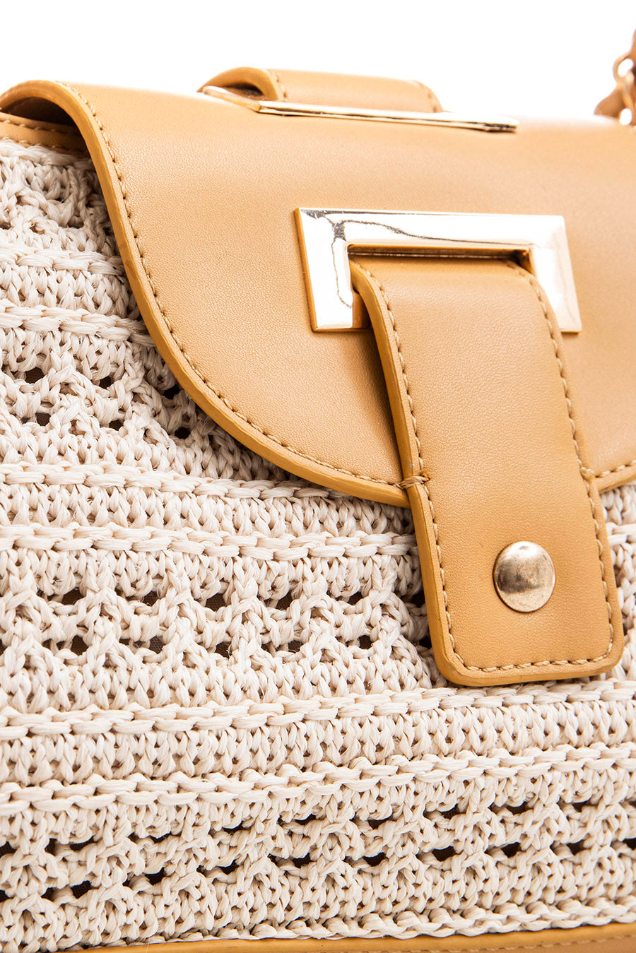 Sac pochette façon crochet beige | Elora