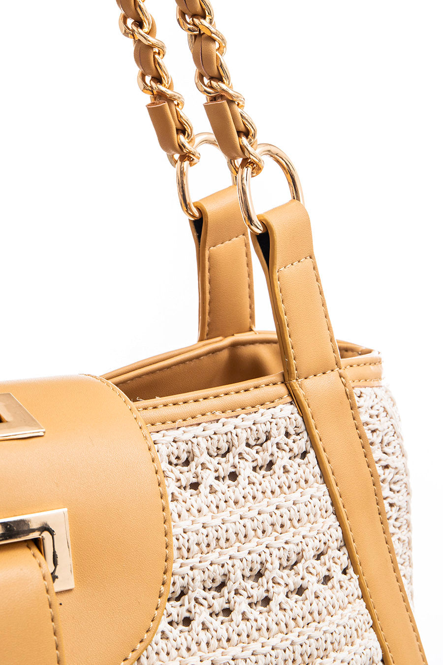 Sac pochette façon crochet beige | Elora