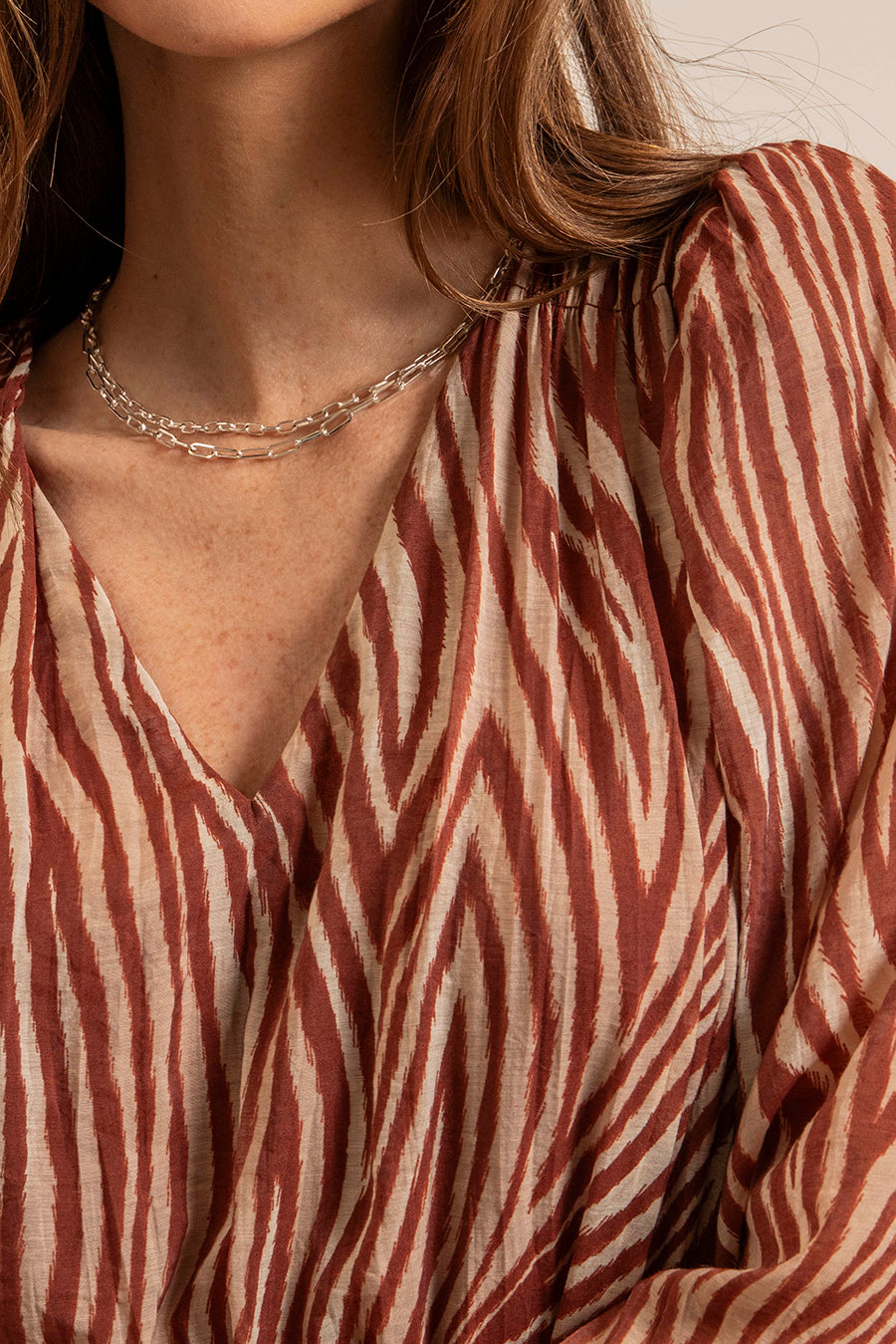 Robe motif zèbre chocolat | Elora