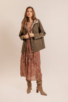 Parka réversible kaki et bronze | Elora