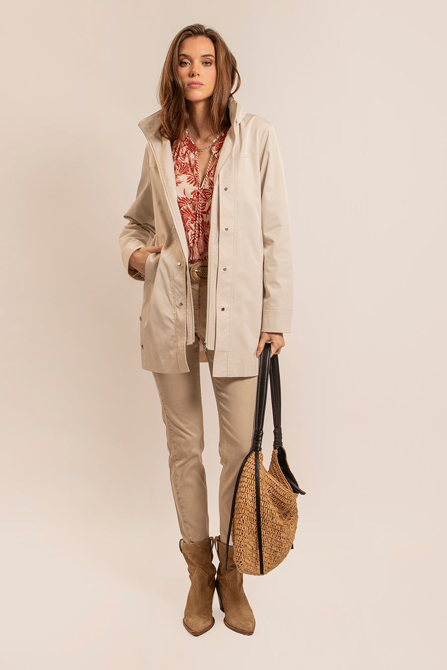 Blouse en coton imprimé brique | Elora