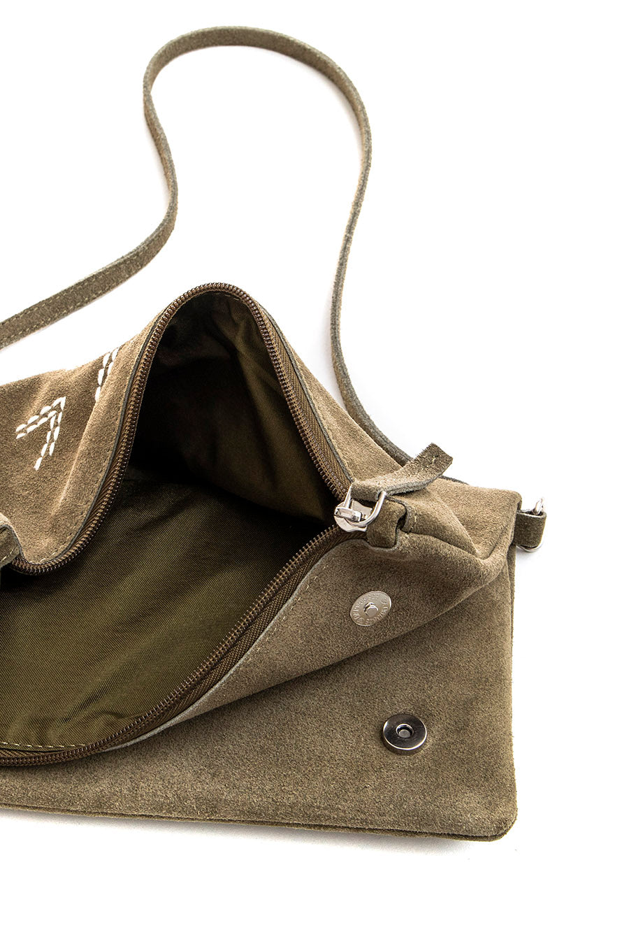 Pochette en daim sauge | Elora