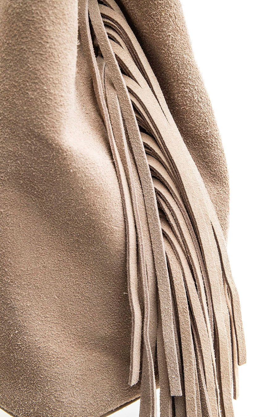 Sac frangé en daim sable | Elora