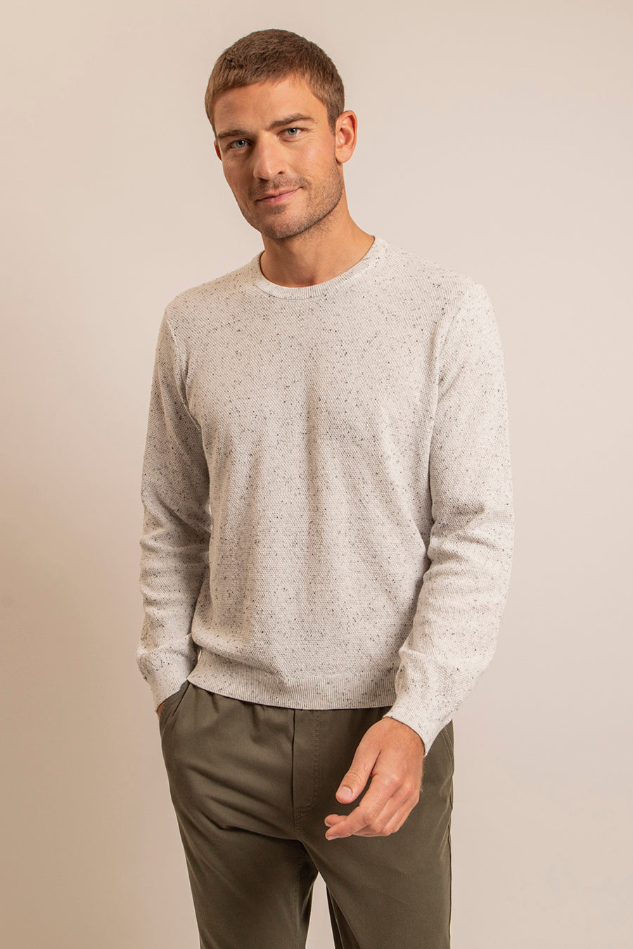 Pull col rond coloris grege | Elora