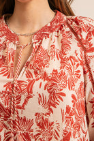 Blouse en coton imprimé brique | Elora