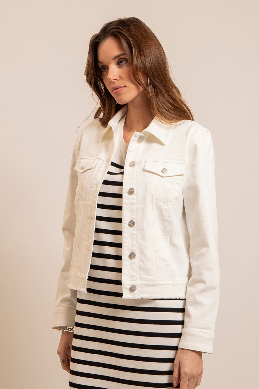 Veste en jean blanche | Elora