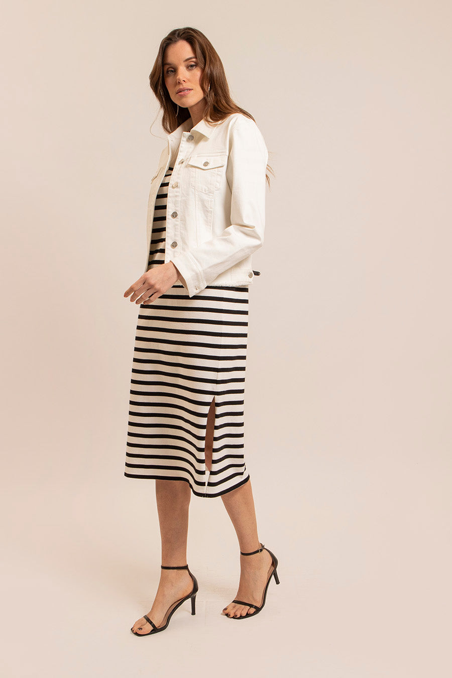 Robe longue marinière | Elora