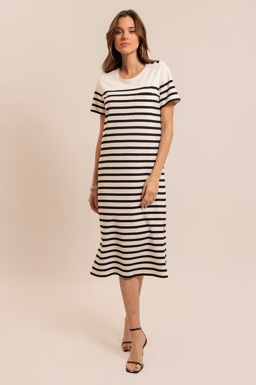 Robe longue marinière | Elora