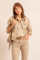 Veste en jean beige | Elora