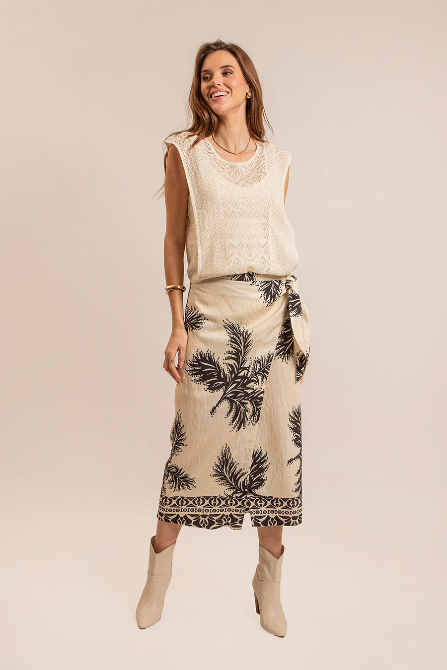 Pull façon dentelle écru | Elora